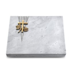 Grabtafel Omega Marmor Delta Kreuz 1 (Bronze)