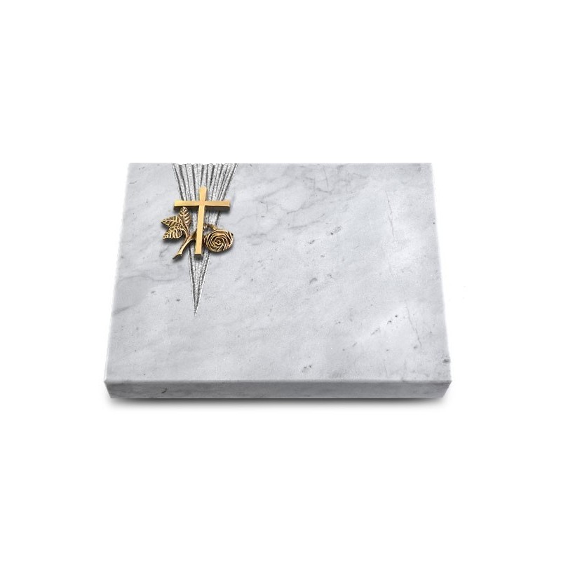 Grabtafel Omega Marmor Delta Kreuz 1 (Bronze)