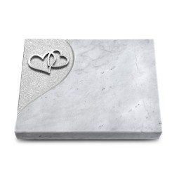 Grabtafel Omega Marmor Folio Herzen (Alu)