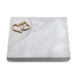 Grabtafel Omega Marmor Folio Herzen (Bronze)