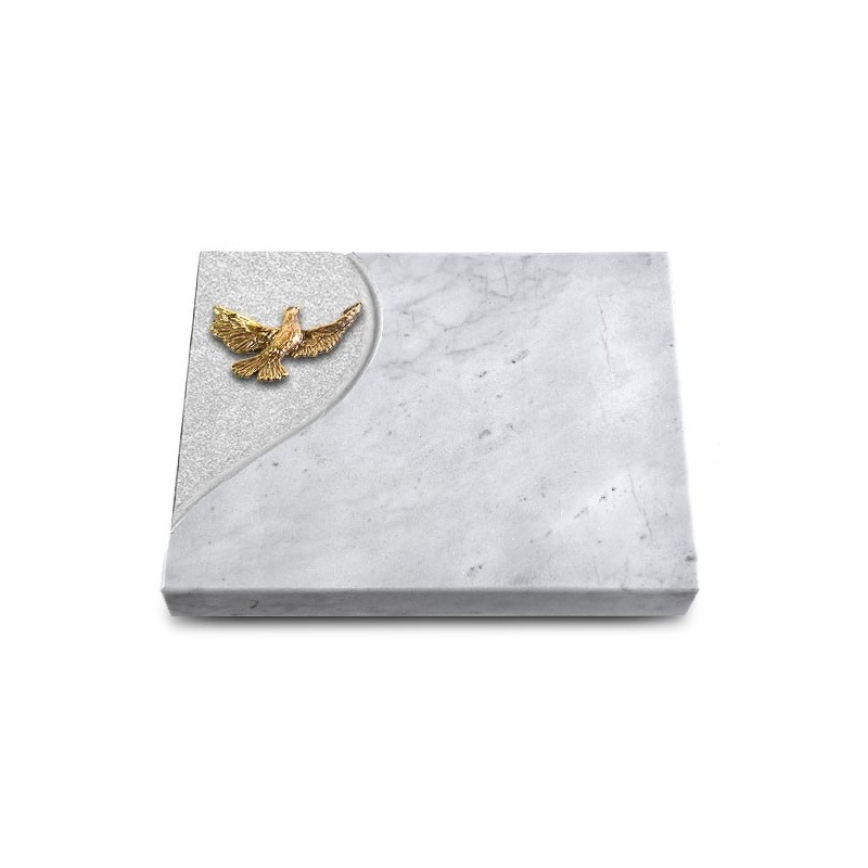Grabtafel Omega Marmor Folio Taube (Bronze)