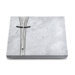 Grabtafel Omega Marmor Strikt Kreuz 2 (Alu)