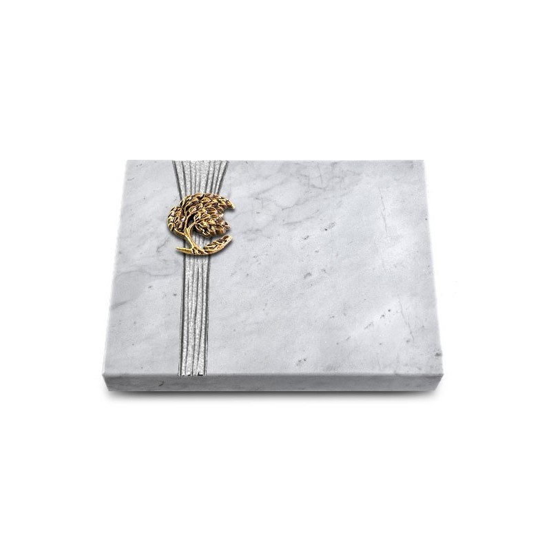 Grabtafel Omega Marmor Strikt Baum 1 (Bronze)