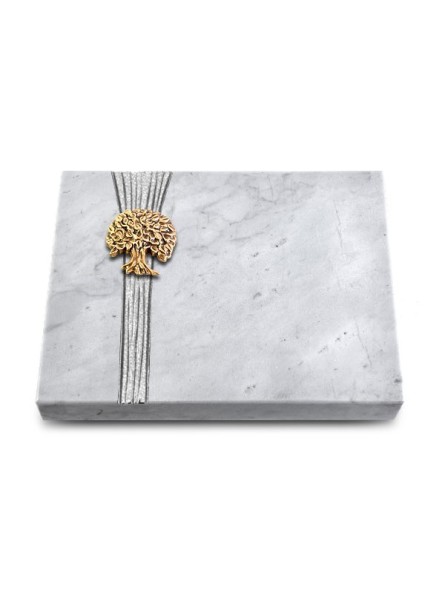 Grabtafel Omega Marmor Strikt Baum 3 (Bronze)