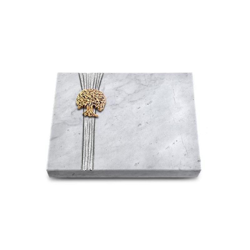 Grabtafel Omega Marmor Strikt Baum 3 (Bronze)