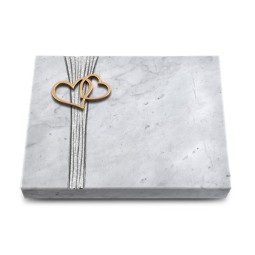 Grabtafel Omega Marmor Strikt Herzen (Bronze)