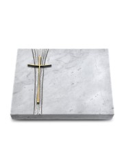 Grabtafel Omega Marmor Strikt Kreuz 2 (Bronze)