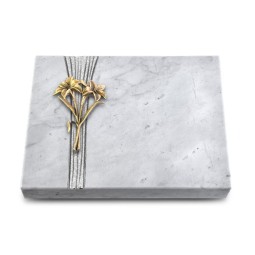 Grabtafel Omega Marmor Strikt Lilie (Bronze)