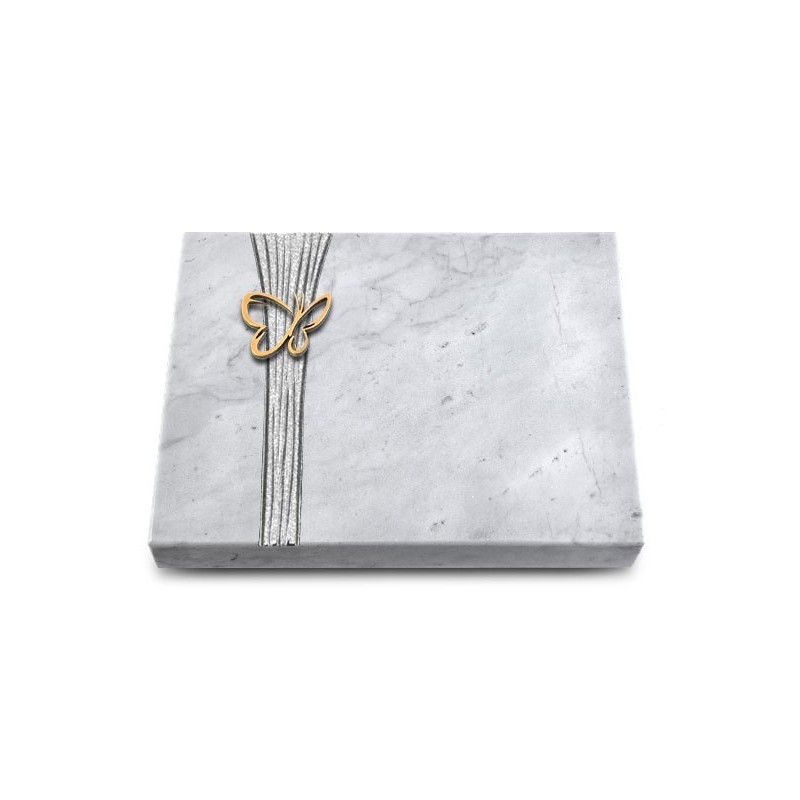 Grabtafel Omega Marmor Strikt Papillon (Bronze)