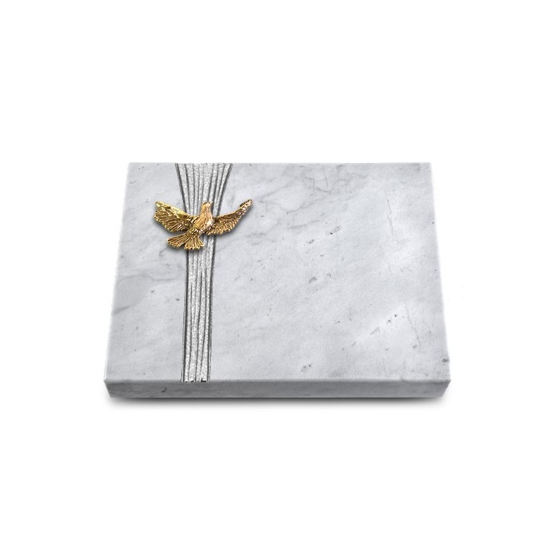 Grabtafel Omega Marmor Strikt Taube (Bronze)