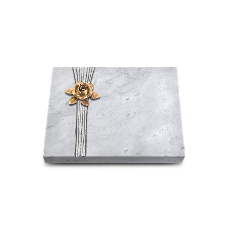 Grabtafel Omega Marmor Strikt Rose 4 (Bronze)