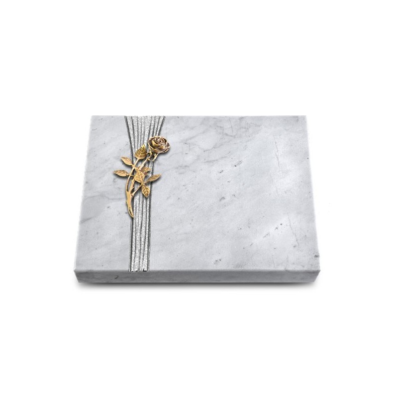 Grabtafel Omega Marmor Strikt Rose 6 (Bronze)