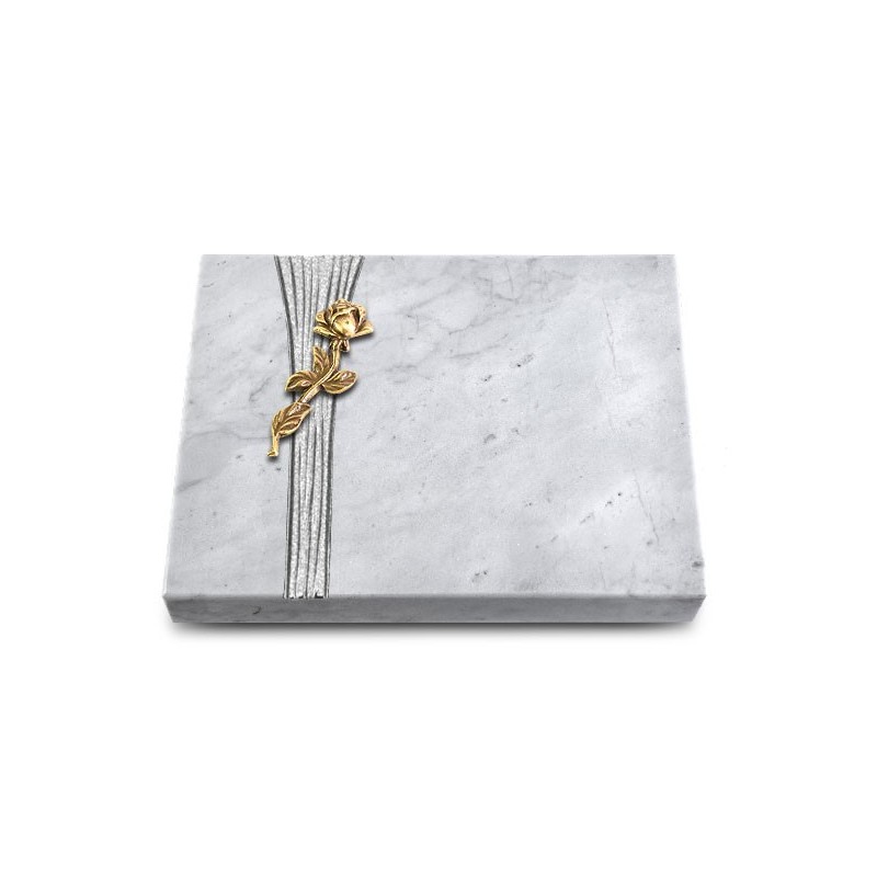 Grabtafel Omega Marmor Strikt Rose 7 (Bronze)