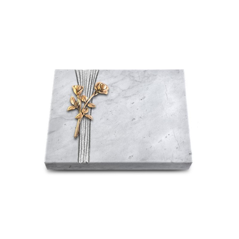 Grabtafel Omega Marmor Strikt Rose 10 (Bronze)