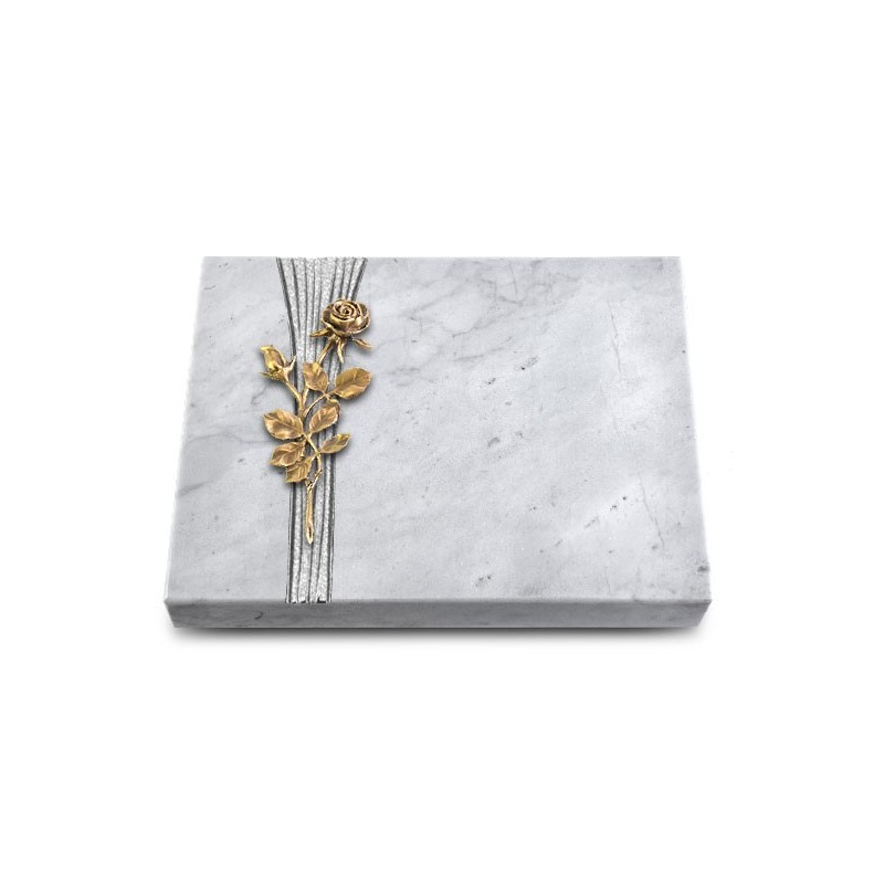 Grabtafel Omega Marmor Strikt Rose 13 (Bronze)