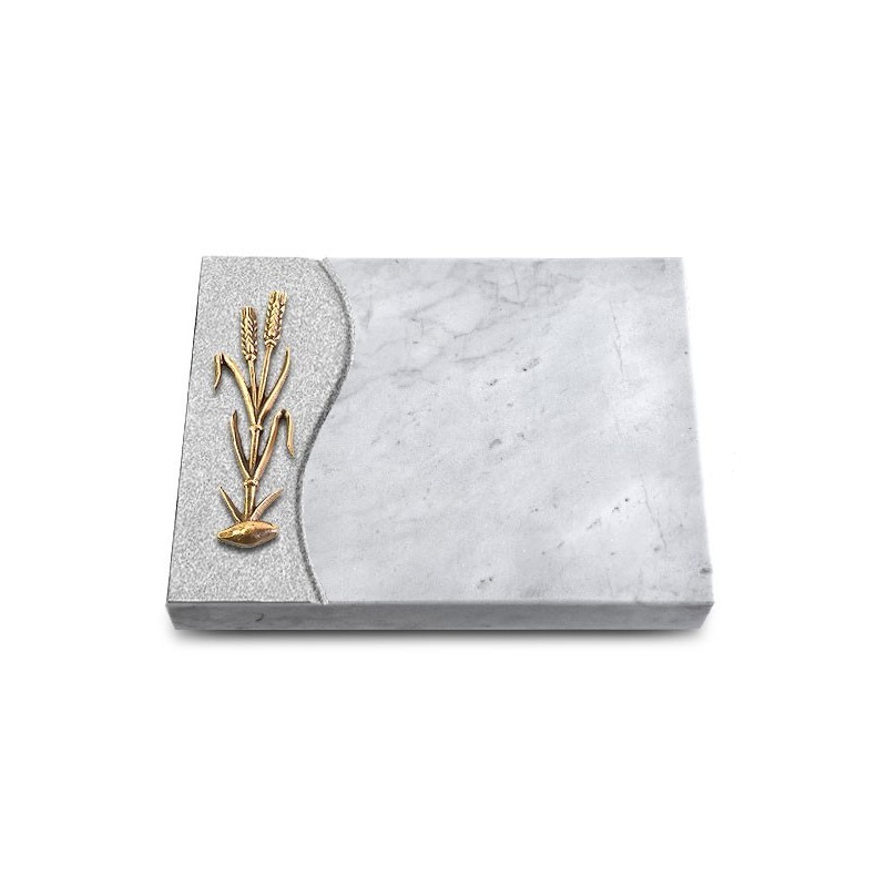 Grabtafel Omega Marmor Wave Ähren 2 (Bronze)