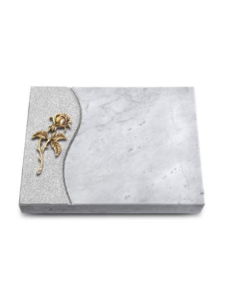 Grabtafel Omega Marmor Wave Rose 2 (Bronze)