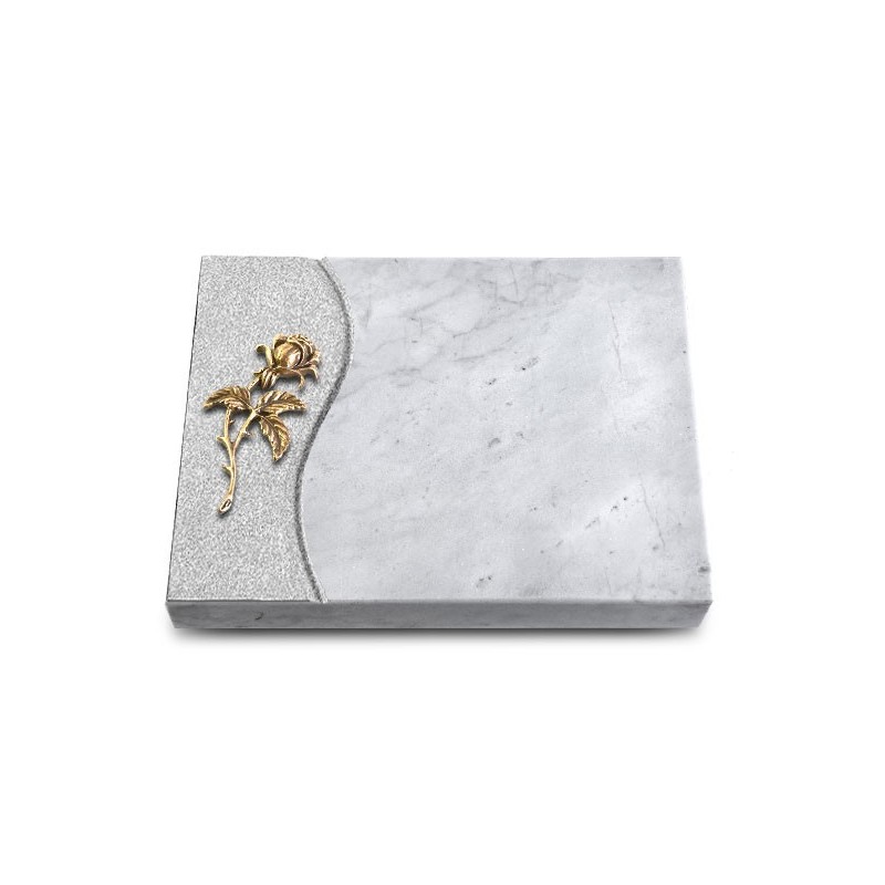 Grabtafel Omega Marmor Wave Rose 2 (Bronze)
