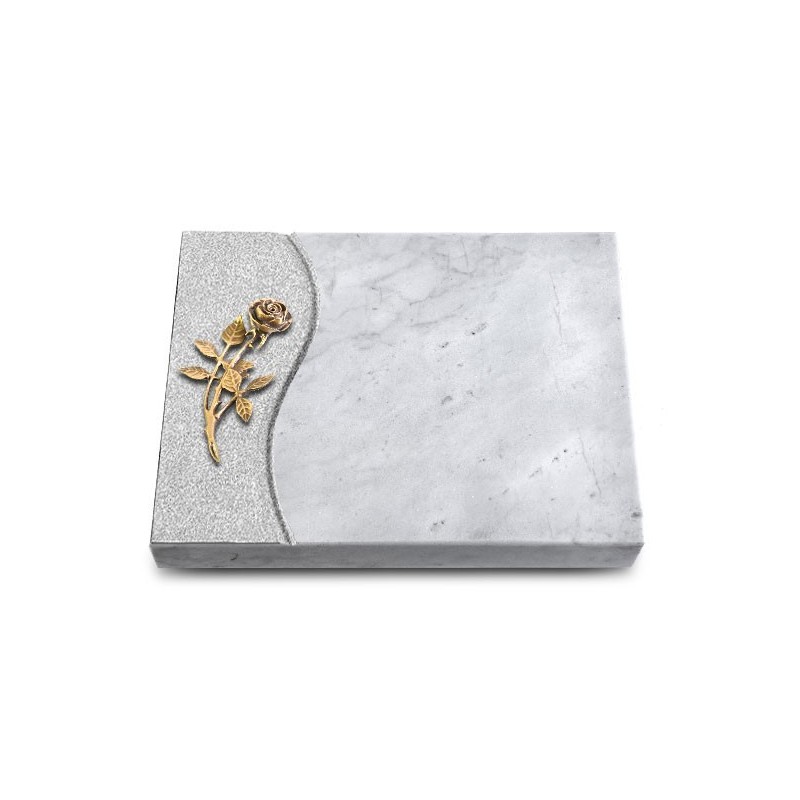 Grabtafel Omega Marmor Wave Rose 6 (Bronze)