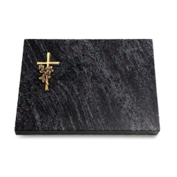 Grabtafel Orion Pure Kreuz/Rose (Bronze)