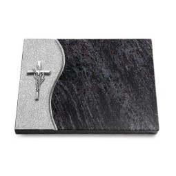 Grabtafel Orion Wave Kreuz/Ähren (Alu)