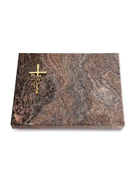 Grabtafel Paradiso Pure Kreuz/Rose (Bronze)