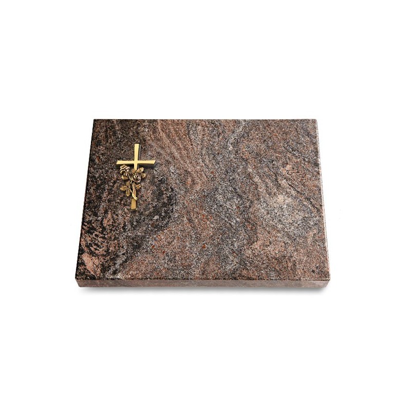 Grabtafel Paradiso Pure Kreuz/Rose (Bronze)