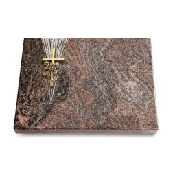 Grabtafel Paradiso Delta Kreuz/Rose (Bronze)