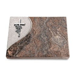 Grabtafel Paradiso Folio Kreuz/Rose (Alu)