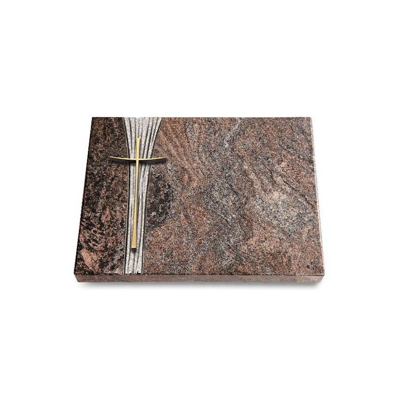 Grabtafel Paradiso Strikt Kreuz 2 (Bronze)