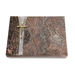 Grabtafel Paradiso Strikt Kreuz/Ähren (Bronze)