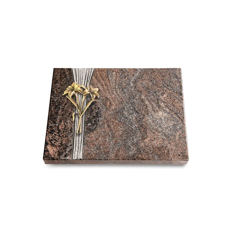 Grabtafel Paradiso Strikt Lilie (Bronze)