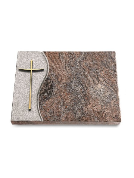 Grabtafel Paradiso Wave Kreuz 2 (Bronze)