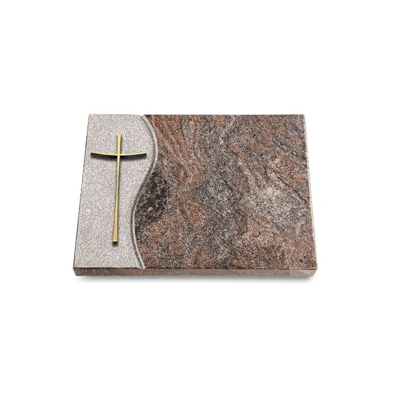 Grabtafel Paradiso Wave Kreuz 2 (Bronze)