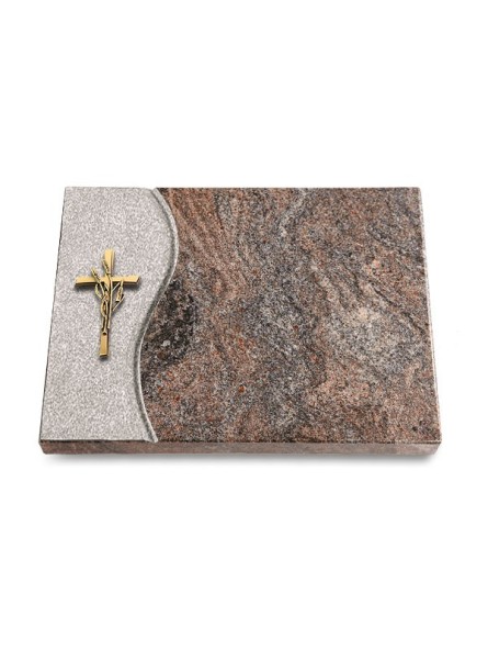 Grabtafel Paradiso Wave Kreuz/Ähren (Bronze)