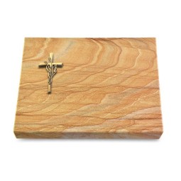 Grabtafel Rainbow Pure Kreuz/Ähren (Bronze)