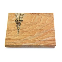 Grabtafel Rainbow Delta Kreuz/Rose (Bronze)