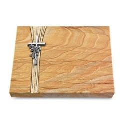 Grabtafel Rainbow Strikt Kreuz/Rose (Alu)