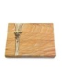 Grabtafel Rainbow Strikt Kreuz/Rose (Bronze)