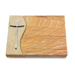 Grabtafel Rainbow Wave Kreuz 2 (Alu)