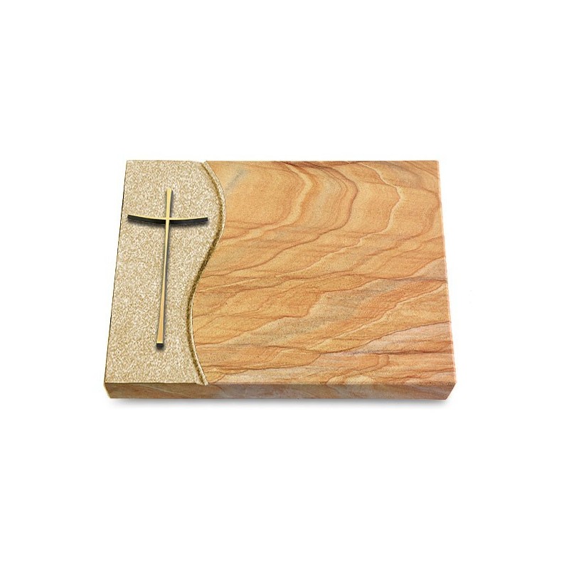 Grabtafel Rainbow Wave Kreuz 2 (Bronze)