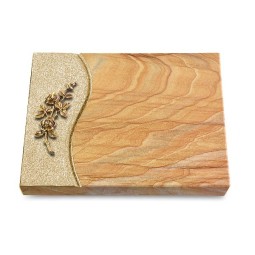 Grabtafel Rainbow Wave Rose 5 (Bronze)