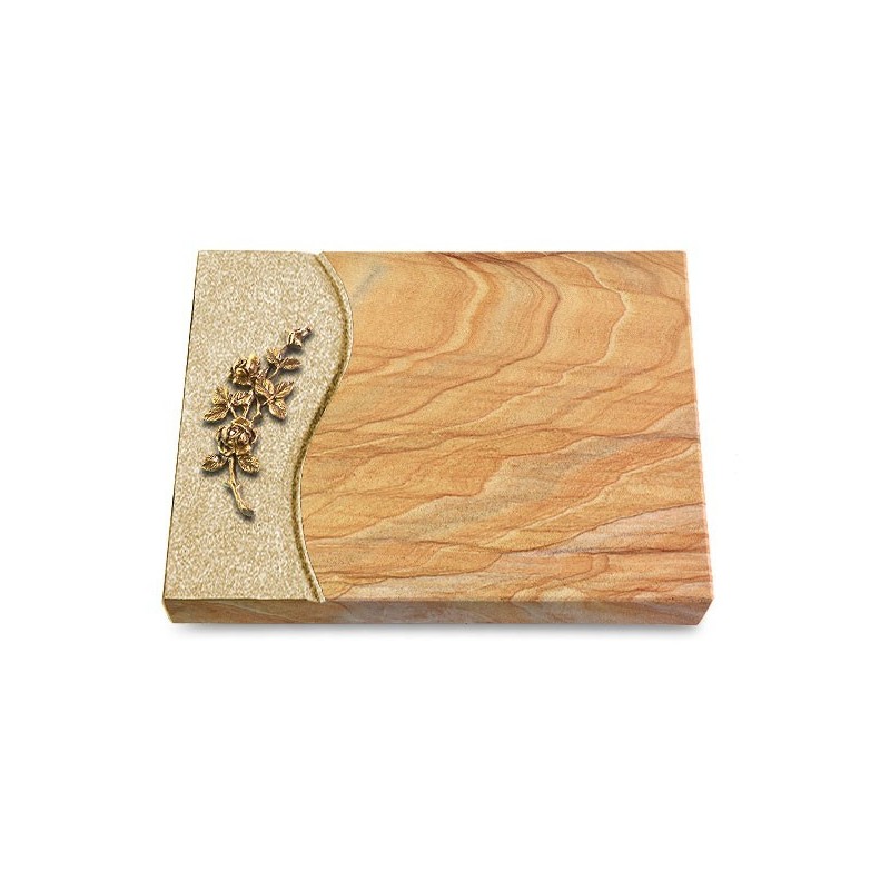 Grabtafel Rainbow Wave Rose 5 (Bronze)