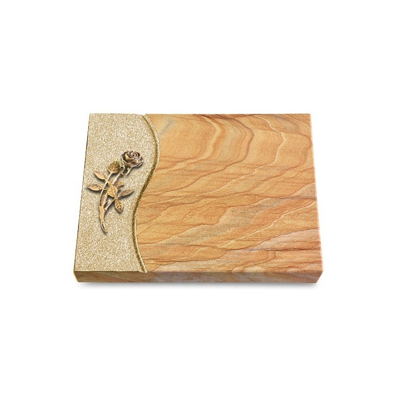 Grabtafel Rainbow Wave Rose 6 (Bronze)