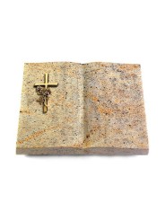 Grabbuch Livre/New Kashmir Kreuz/Rose (Bronze)