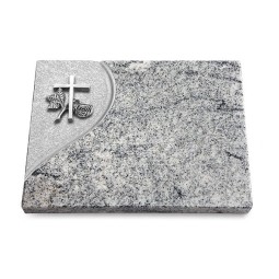 Grabtafel Viskont White Folio Kreuz 1 (Alu)