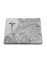 Grabtafel Viskont White Folio Kreuz/Ähren (Alu)