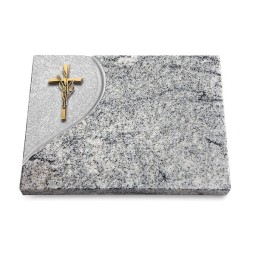 Grabtafel Viskont White Folio Kreuz/Ähren (Bronze)