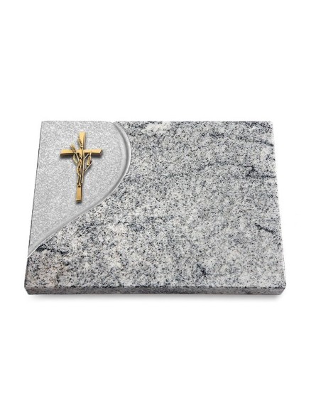 Grabtafel Viskont White Folio Kreuz/Ähren (Bronze)