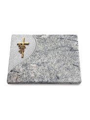 Grabtafel Viskont White Folio Kreuz/Rose (Bronze)